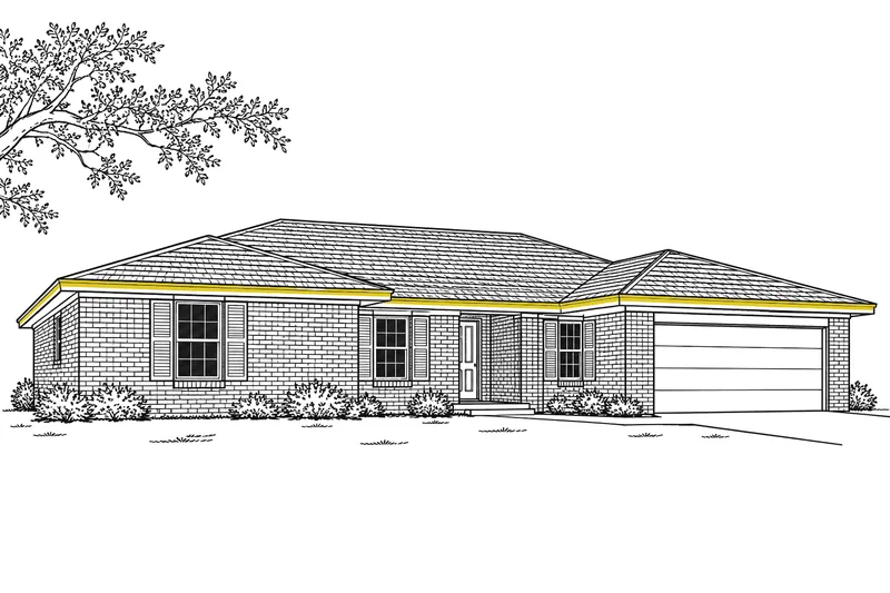 Brick ranch house Illustration of a brick ranch house, the style common in Broadmoor